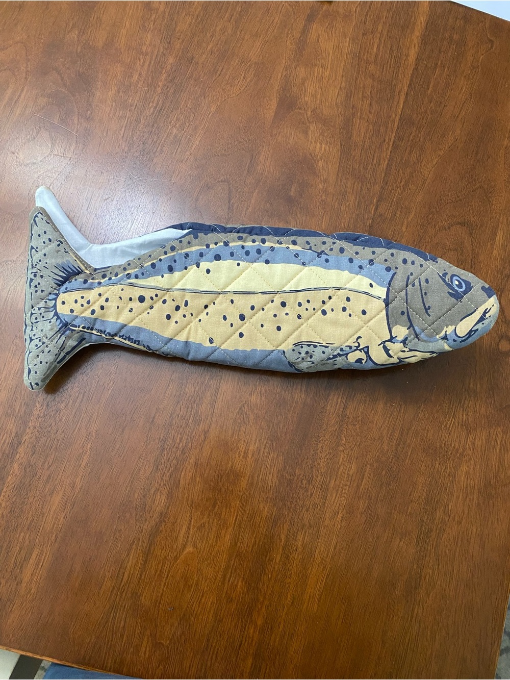 Vintage Salmon Trout Fish Oven Mitt